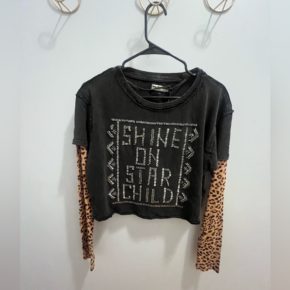 We the free free people embellished long sleeve tee